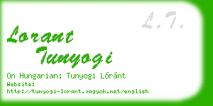lorant tunyogi business card
